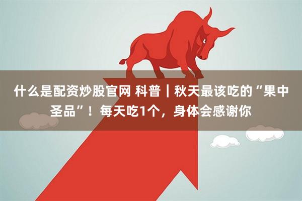 什么是配资炒股官网 科普｜秋天最该吃的“果中圣品”！每天吃1个，身体会感谢你